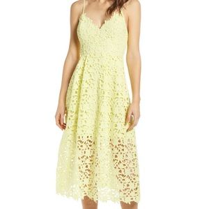 ASTR Midi Lemon Lace Dress